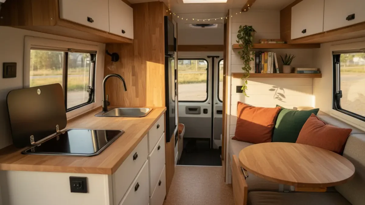 Distribuir un micro autobús para camperizar