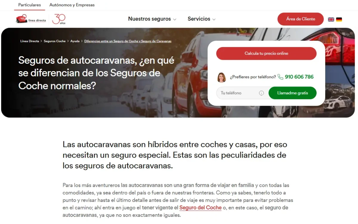 linea directa seguro camper