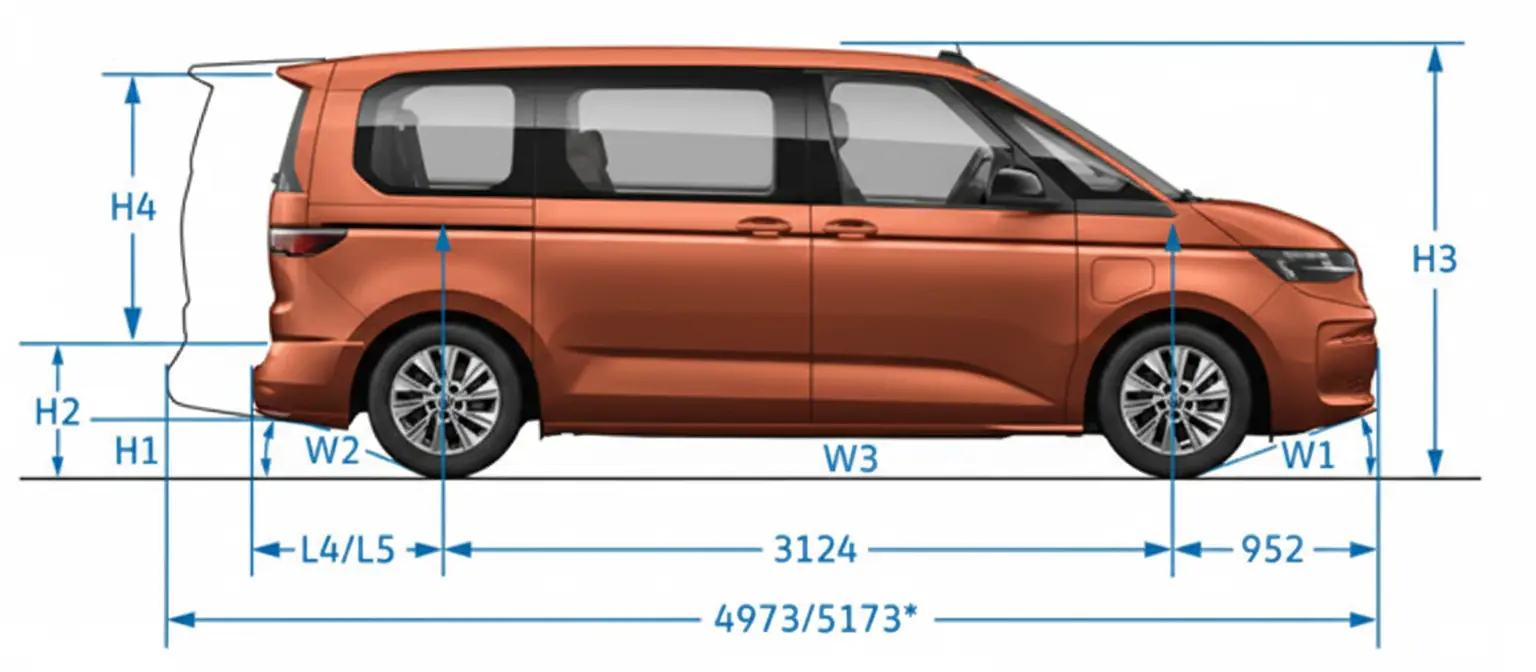 Medidas de la Nueva Volkswagen Multivan: La revolución del espacio inteligente para tu camper