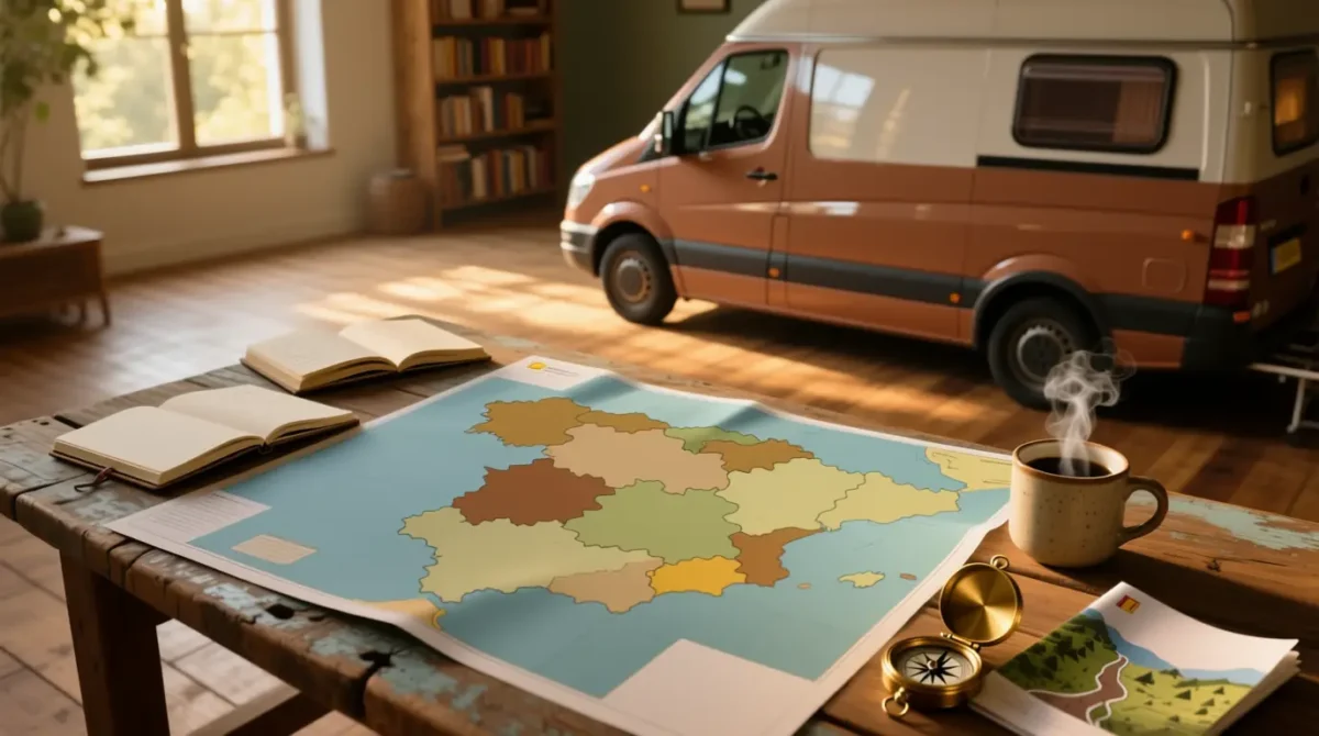 Mapa de España con las 6 comunidades camper-friendly destacadas