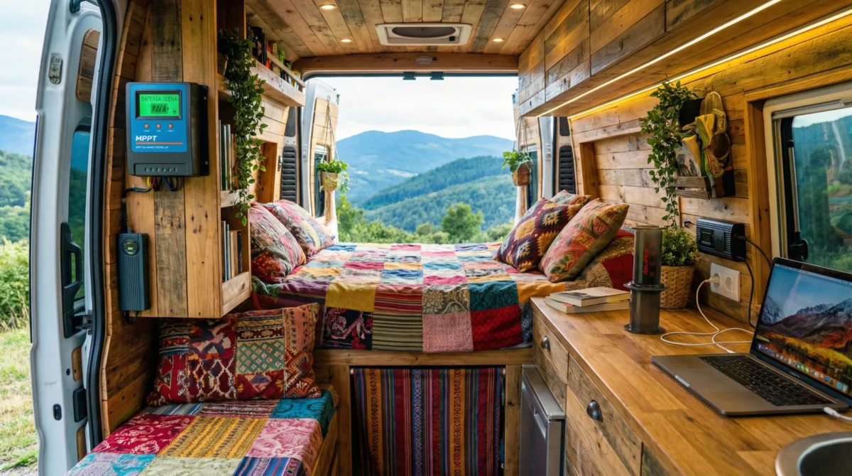 techo autocaravana con placas solares instaladas