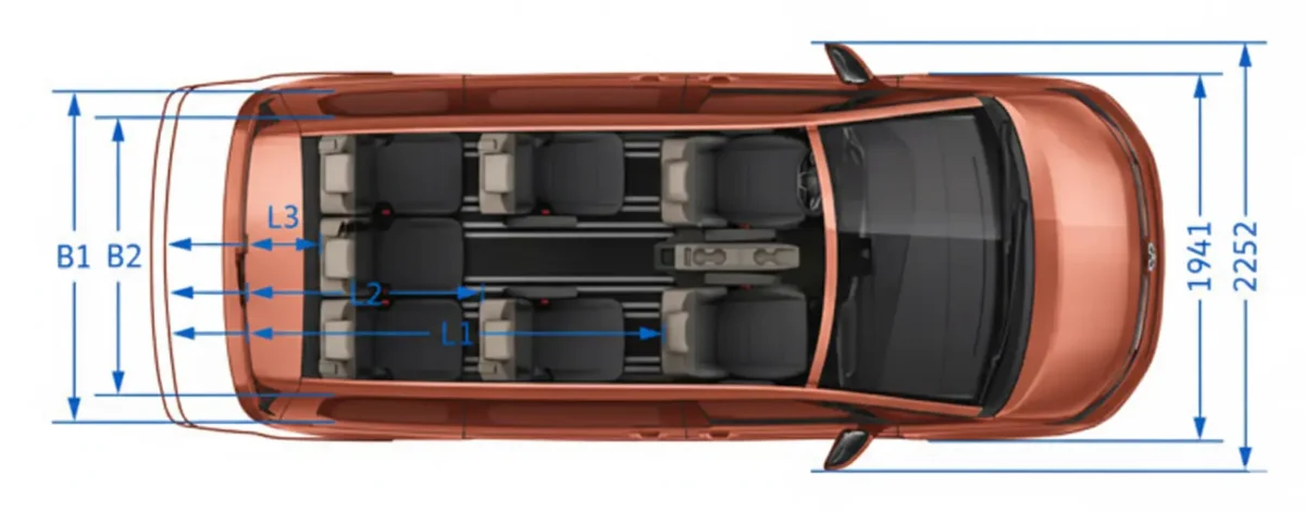 volkswagen multivan medidas interiores capacidad
